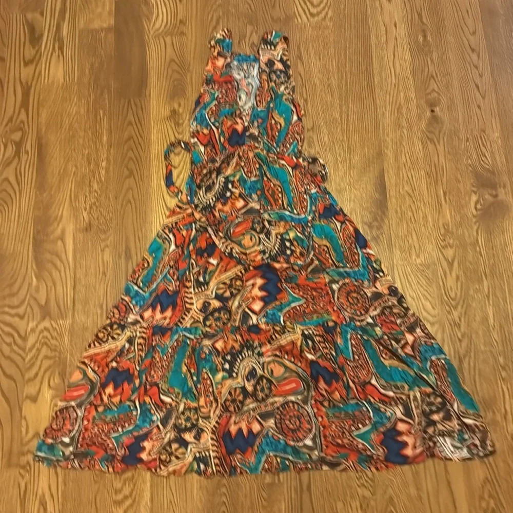 Abstract Boho Halterneck Maxi Dress - Picture 2 of 4